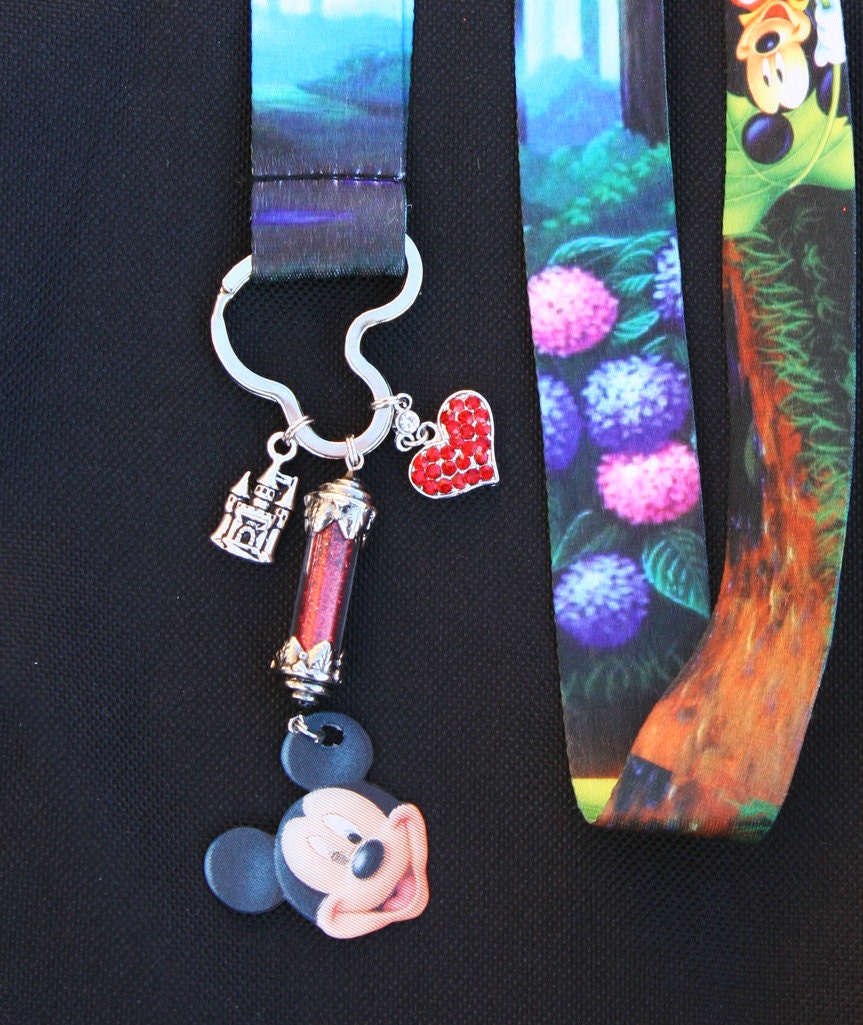 Magical Mickey Mouse Style Lanyard Disney Inspired DeSIGNeR Key Fob Name Badge Keychain ID Badge Holder Guitar Pick Pixie Dust