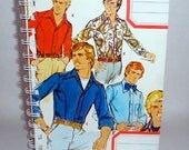 Men's Sewing Pattern Notebook, idea journal, spiral artist book, sewer gift