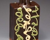 Vase Red Ware Ceramic Abstract Design Bottle
