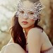 Bridal Veil leather mask in White "Rococo"