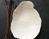 White Porcelain Bowl Handmade Dish Modern Decorative Art Vessel Tableware Food Serving Dining Entertaining Gourmet Her Wedding Gift Under 50