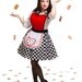 apron QUEEN Of HEARTS  .... Retro apron sexy hostess bridal shower gift womens flirty costume full aprons