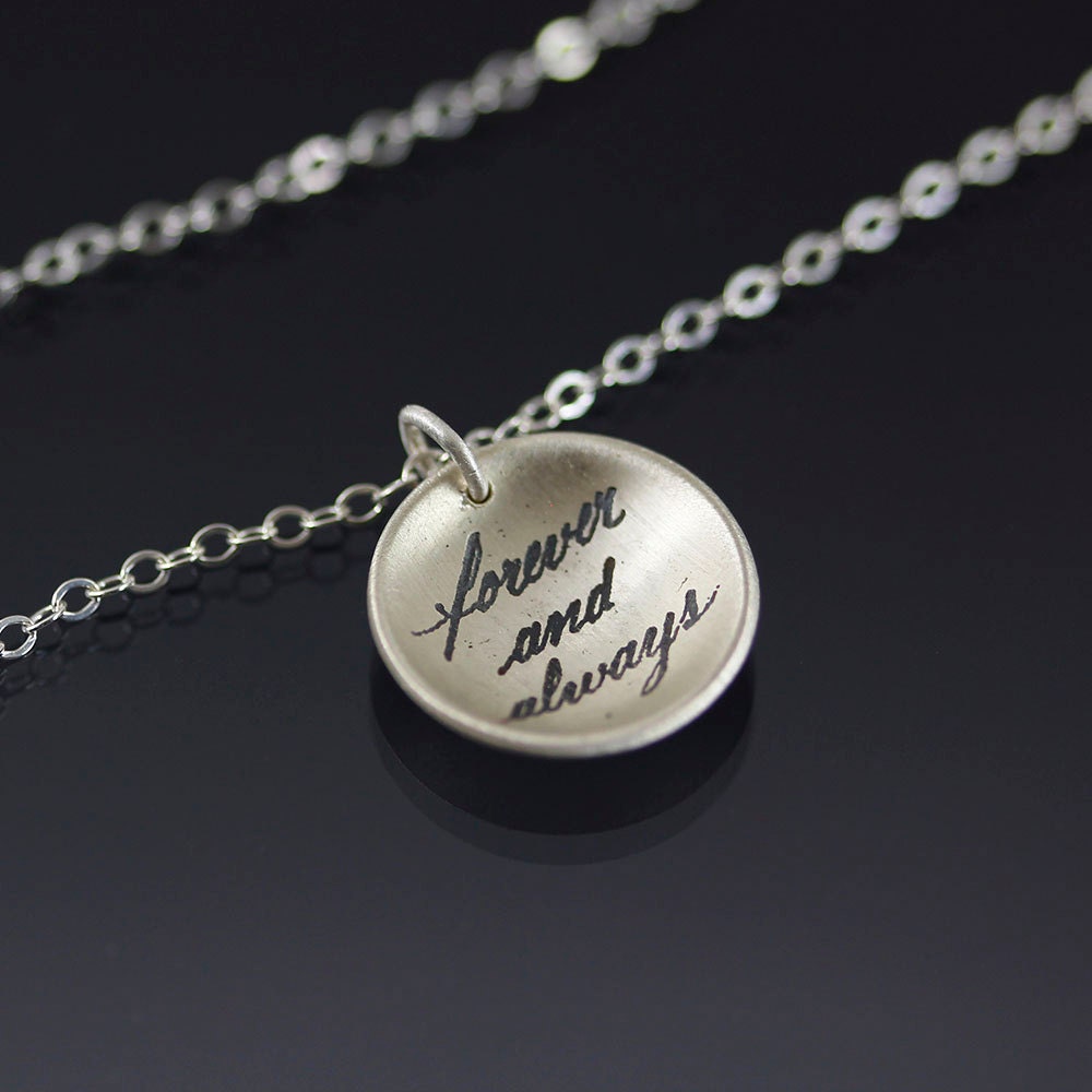 Small Silver Forever and Always Necklace