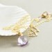 Amethyst Necklace, February Birthstone Jewelry, Gold Gemstone Necklace, Piink Amethyst