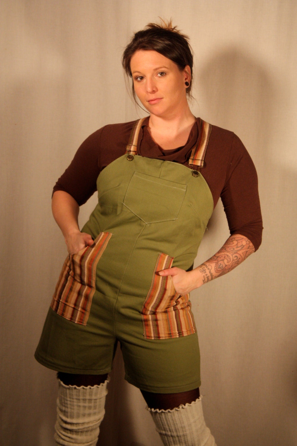 Cargo Over-Ya'lls with Stripe Pockets