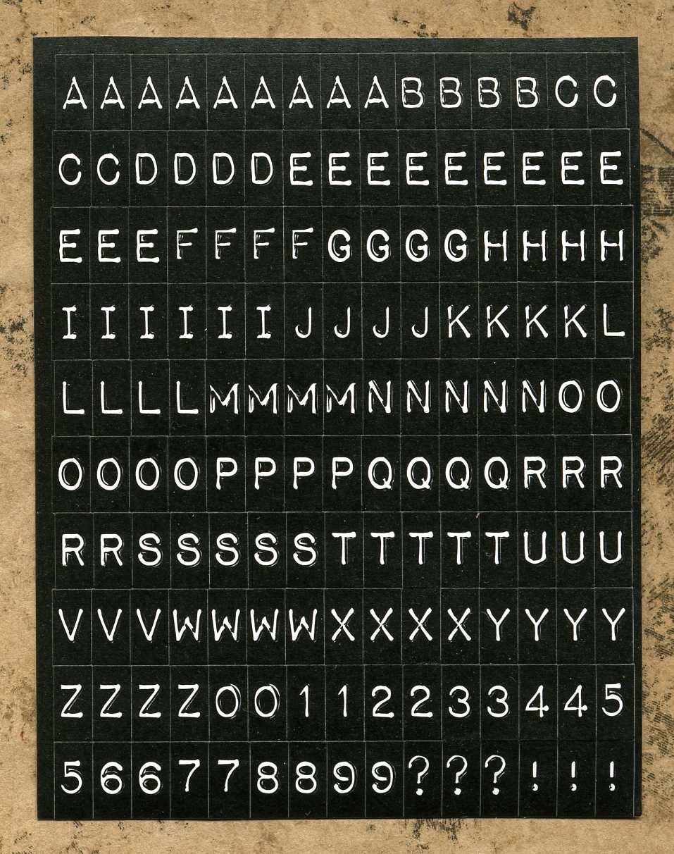 300 Extra Tiny Black Alphabet and Number Label Stickers