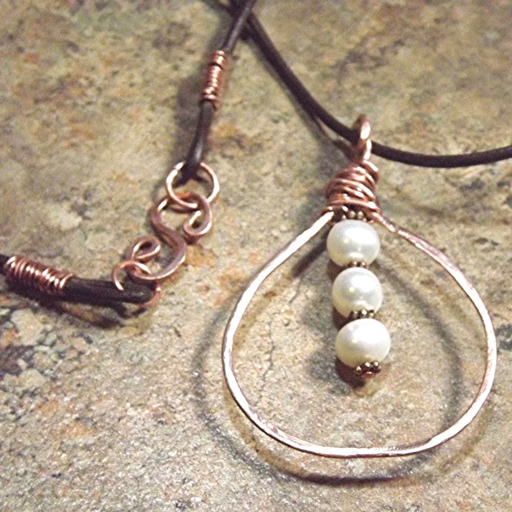 Freshwater Pearls and Copper Necklace