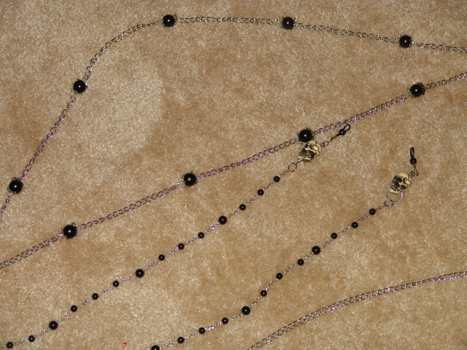 Kuroshitsuji Black Butler Shinigami GRELL skull and bead GLASSES chain and WAIST chain Cosplay