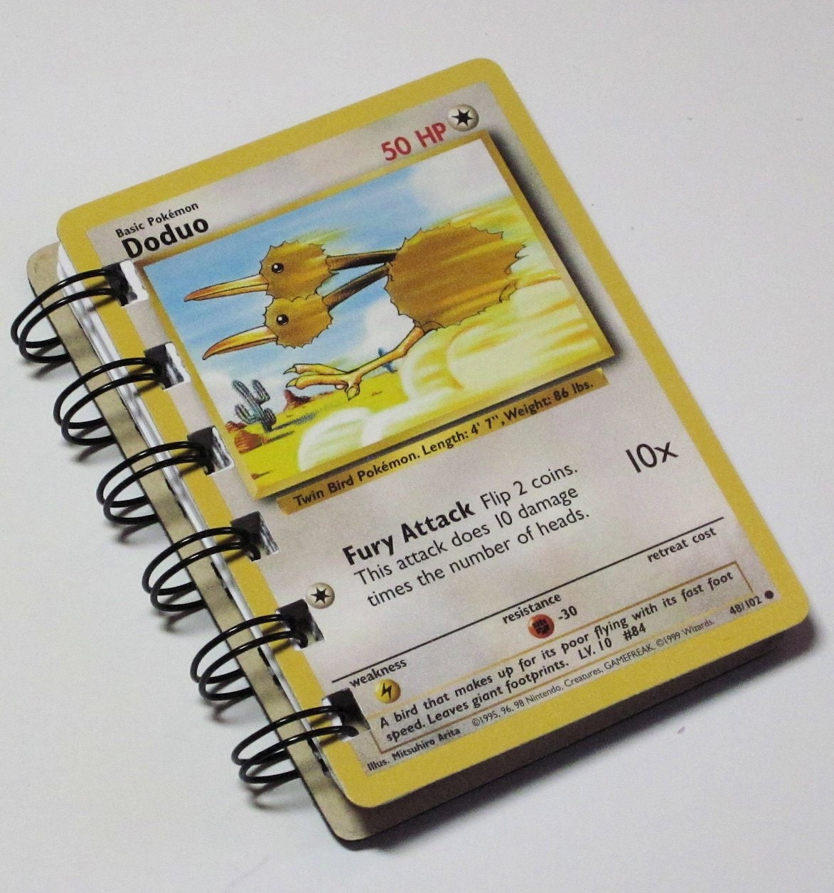 Recycled Pokemon Trading Card Notebook - Doduo