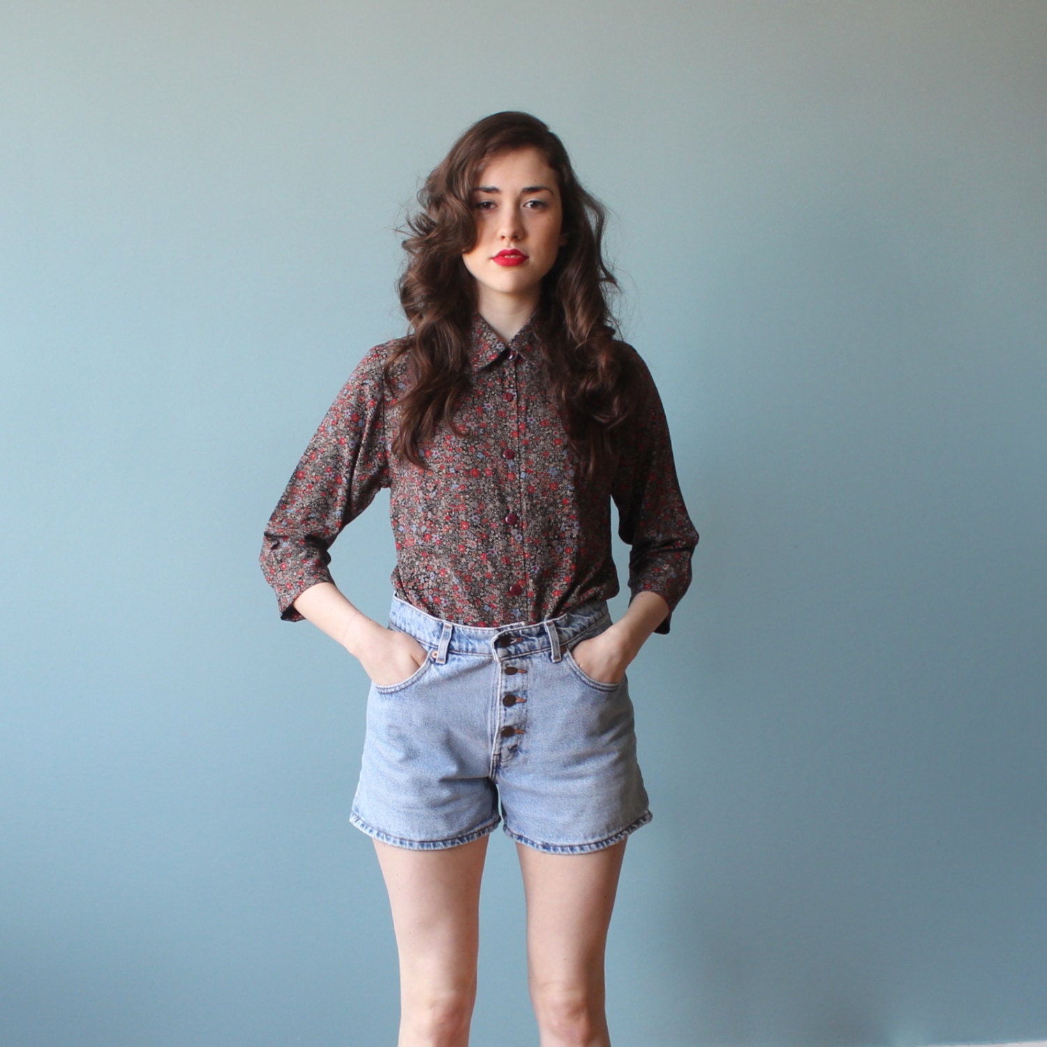 levi button fly shorts / exposed fly denim shorts / levis high waist shorts (s/m)