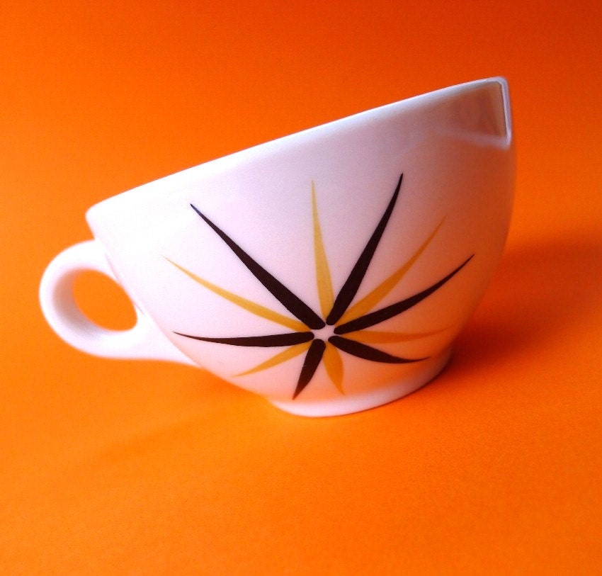 Vintage Atomic Cup Googie Starburst Syracuse China Space Age 1966 Restaurant Ware Mad Men Eames Era - Treasury Item