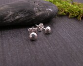Little Faceted Shiny Sterling Silver Post Earrings. Ecofriendly Minimalist Studs. Everyday Jewelry