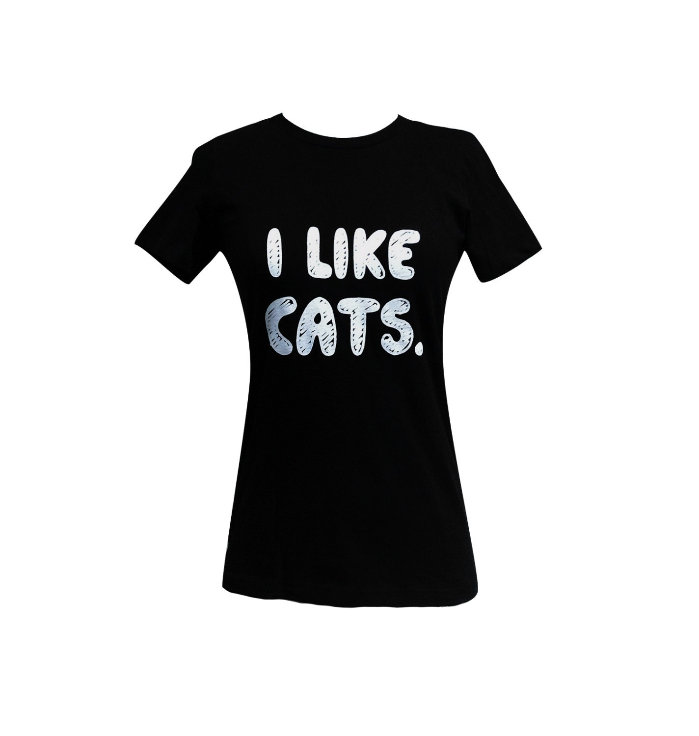 I LIKE CATS T-Shirt - Kitty Cat Ladies Shirt - (Available in sizes S, M, L, XL)