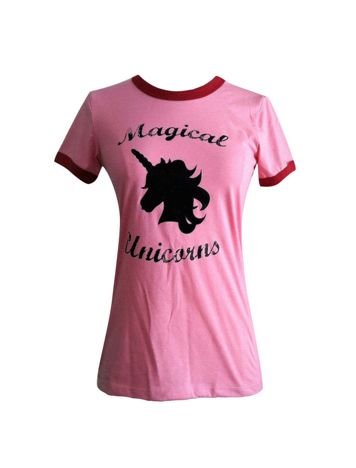 UNICORN T-Shirt - Magical Unicorns Sports Team Ringer Shirt - (Ladies Sizes S, M, L, XL)