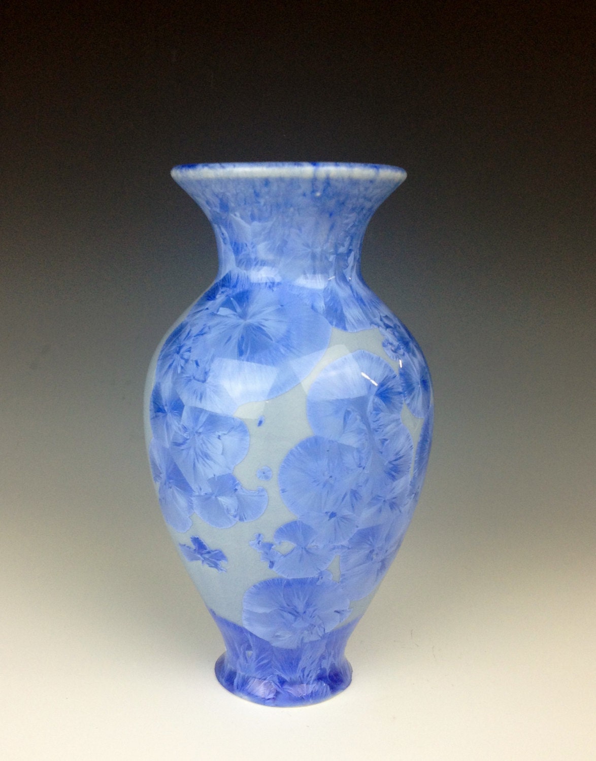 Blue and light blue Crystalline Glazed Vase