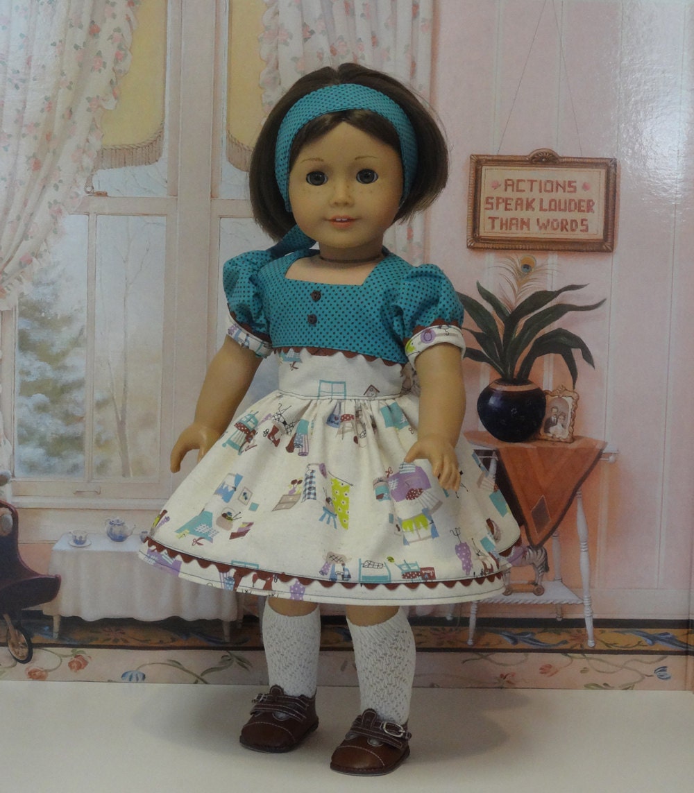 Little Suzy Seamstress - vintage style dress for American Girl doll
