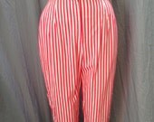 50's, 60's pink and white striped pedal pushers, clam diggers.