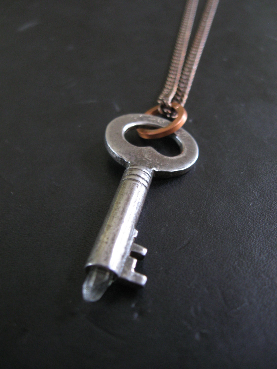 A Most Unusual Lock - Antique Key with Quartz Point Necklace