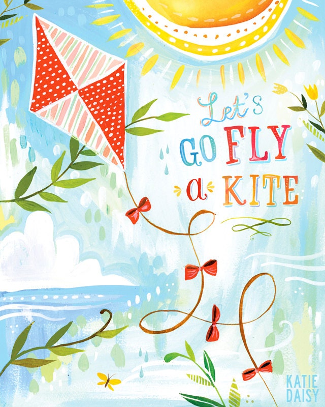 Fly a Kite - 8x10 print - vertical