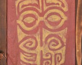 Don the Beachcomber Vintage Tiki Mask Sign Art Original Painting Weathered Aged