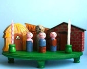 Wooden  Cake Topper - Three Little Pigs/ Birthday, Baby Shower