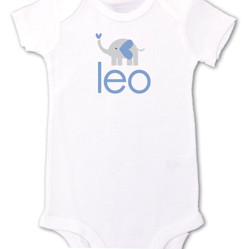 Personalized simple MOD elephant baby onesie