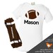 Personalized football onesie or t-shirt and leg warmers set great new baby or baby shower gift