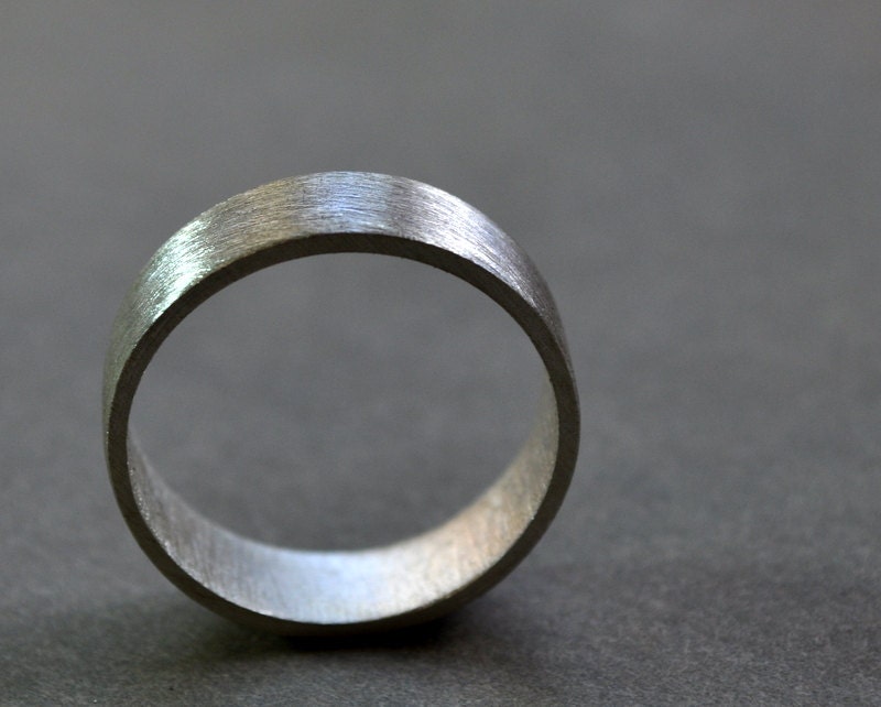 Men's Wedding Ring. Wide Flat Band. Modern Contemporary Simple Sleek Elegant Design. Sterling Silver. Jewellery. Jewelry.