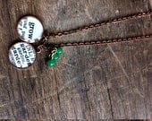 grow. garden. garden. garden. repurposed vintage dictionary duo word pendants necklace