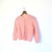 Vintage 1950s Cardigan / Mohair Sweater / 50s Pink Cardigan / Large L
