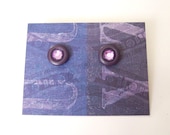 LILAC & LAVENDER Post Earrings - Vintage Buttons Repurposed into Studs