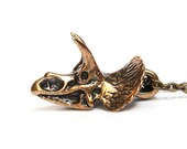 Triceratops Skull Necklace in Solid Bronze Triceratops Skull Pendant