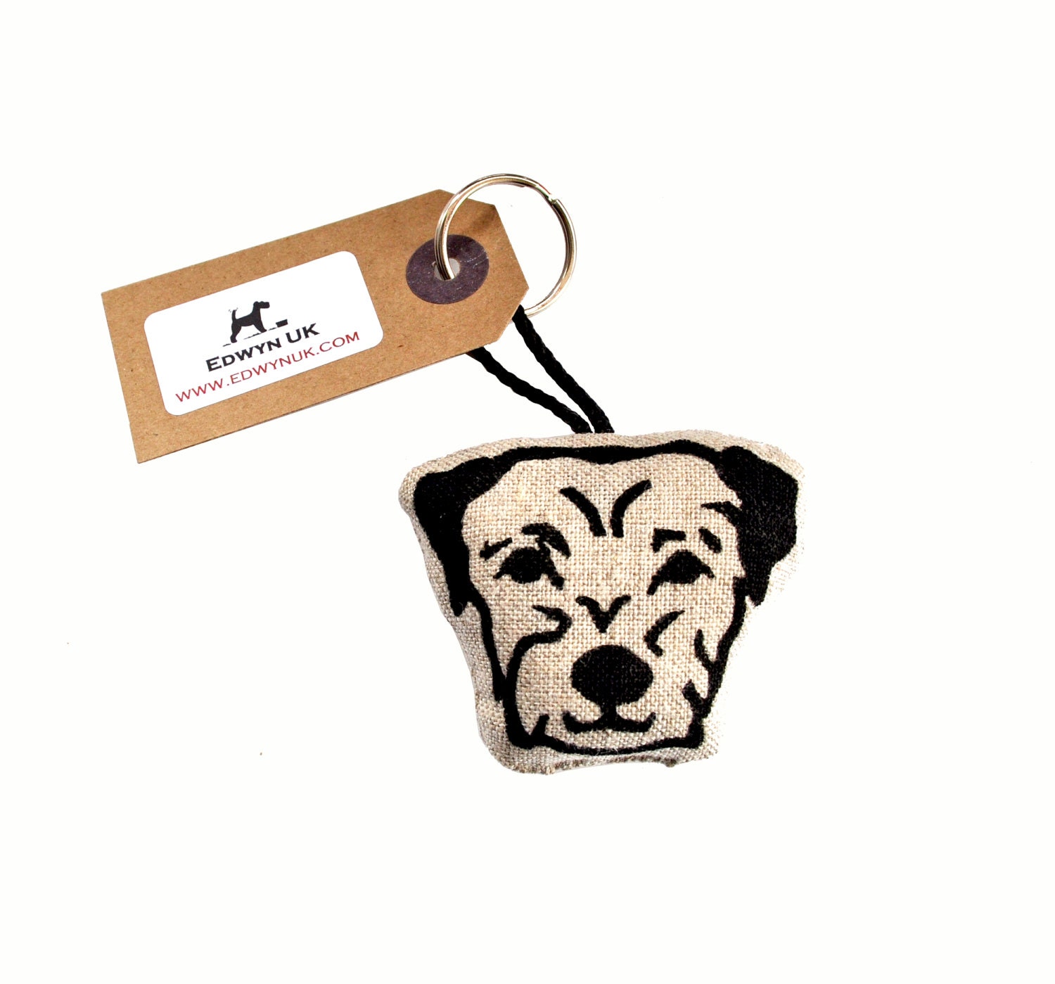 Border Terrier Keyring - natural