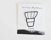 Succulent brooch black & white plastic pin - plant - ready to ship