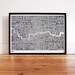 London and beyond Type Map in Sheer Slate - decorative screen print