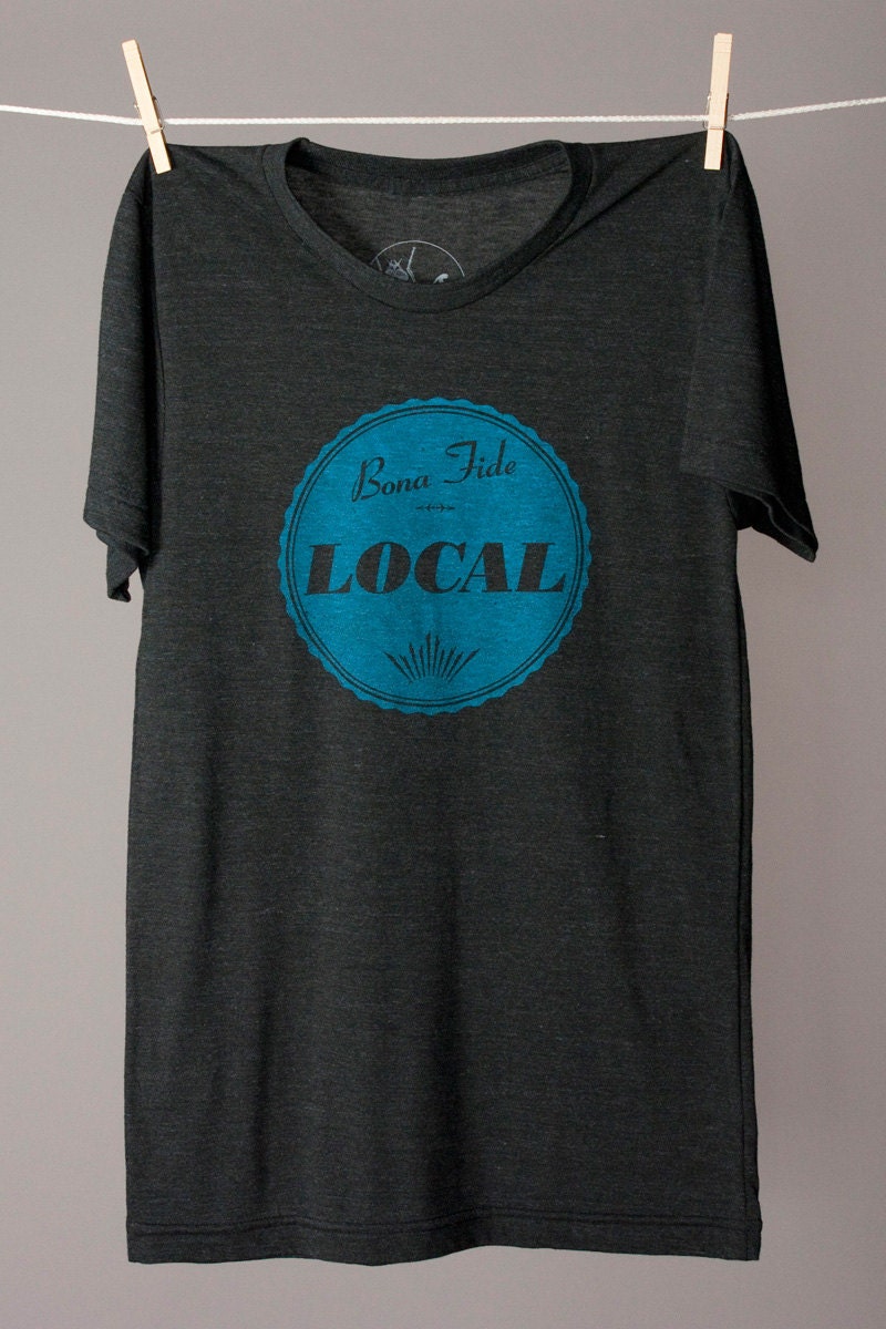 men's tshirt - local tshirt - locavore - heather black track tshirt - american apparel - screen printed - FREE SHIPPING - flytrap