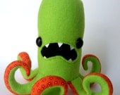 Octopod in Lime Green and Orange Flowers