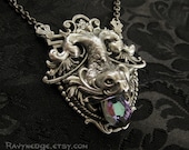 Water Kingdom - Vitrail Light Swarovski and Silver Water Dragon Pendant