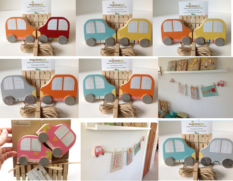 Car Art Display Clips - You CHOOSE Color(s) - eco-friendly by Maple Shade Kids