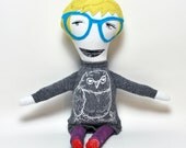 Olive the Owl Lover - Art Doll- OOAK