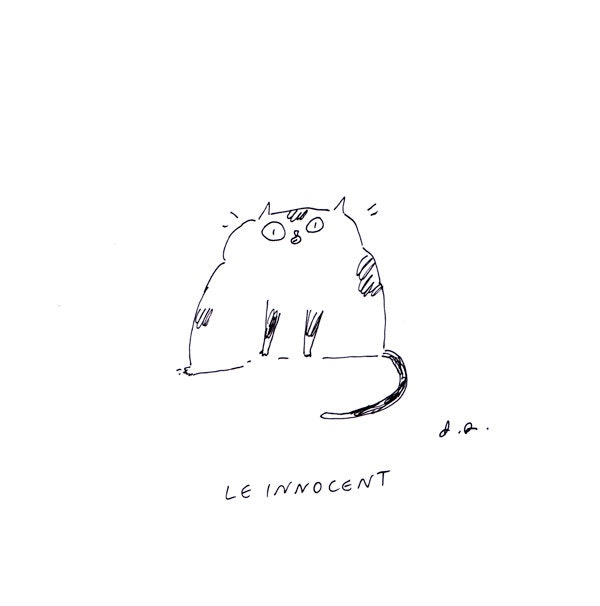 Le Innocent- Cat Print- Ink Drawing