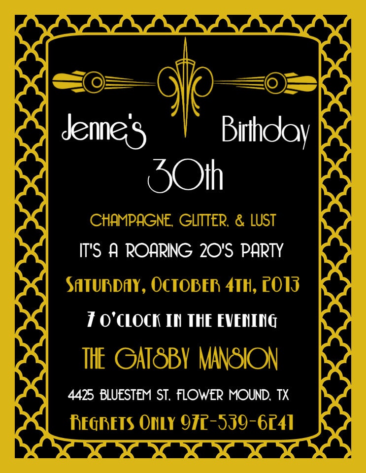 Gatsby Inspired Invitation