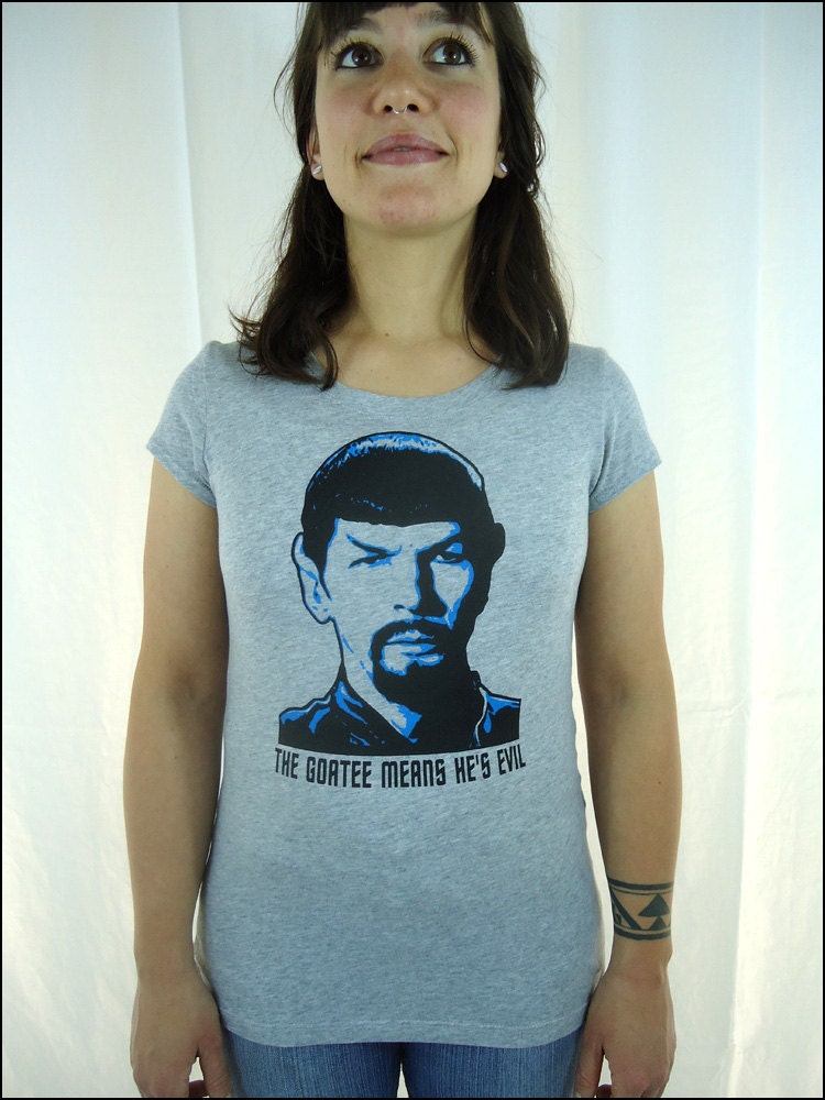 Evil Spock Women's Heathered Gray Tshirt