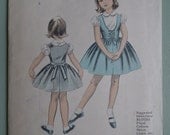 Vintage Sewing Pattern 1950s Girls Blouse and Overdress Dress Age 5 - 6 years 50s childrens patterns UNUSED factory folded