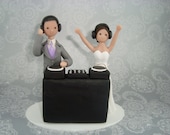 Custom Bride & Groom DJ Theme Wedding Cake Topper