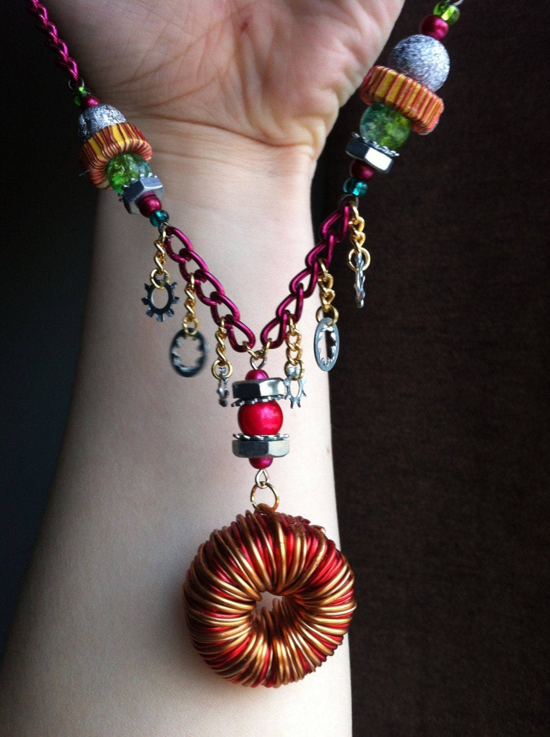Colourful Computer Parts Necklace