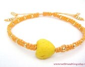Yellow Heart & Hemp Arm Candy Macrame Bracelet, Minimalist Bracelet, Simple Bracelet, Layering Bracelet, Friendship Bracelet