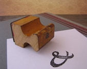 Vintage Wooden Rubber Stamp & AND SYMBOL Old Shop Stamper