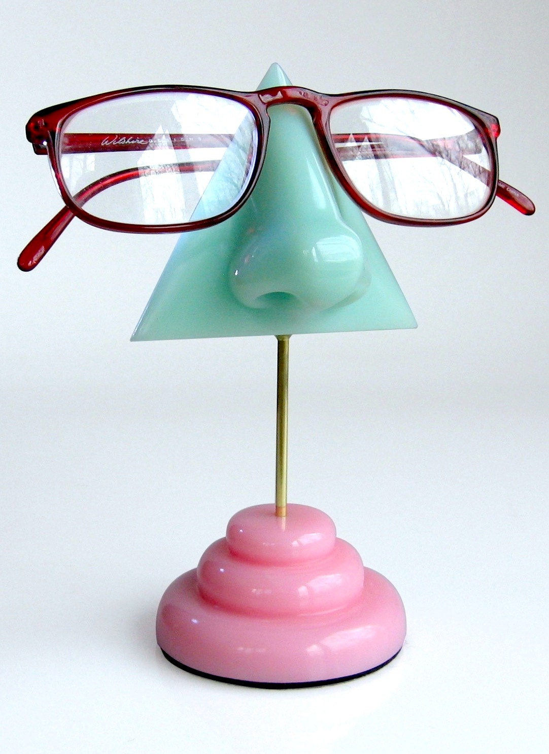 Eyeglass Holder,  Mint Green Nose Eyeglasses Stand, Women accessories, Reading Glasses holder