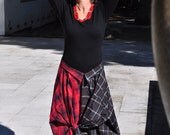 Custom Upcycled Repurposed Classic Aysmetrical Tie-Front Modern Shirtskirt
